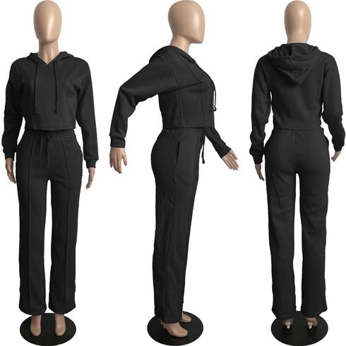 Casual Loose Women's Long Sleeve Hoodie Two Piece Outfits