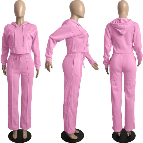 Casual Loose Women's Long Sleeve Hoodie Two Piece Outfits