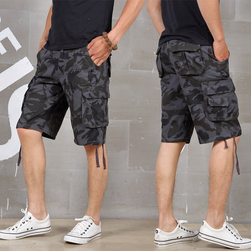 Casual Men's Camo Cargo Shorts with Multi-Pocket