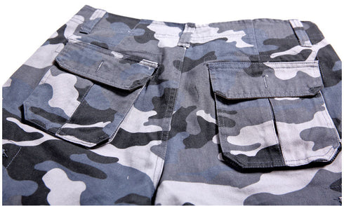 Casual Men's Camo Cargo Shorts with Multi-Pocket