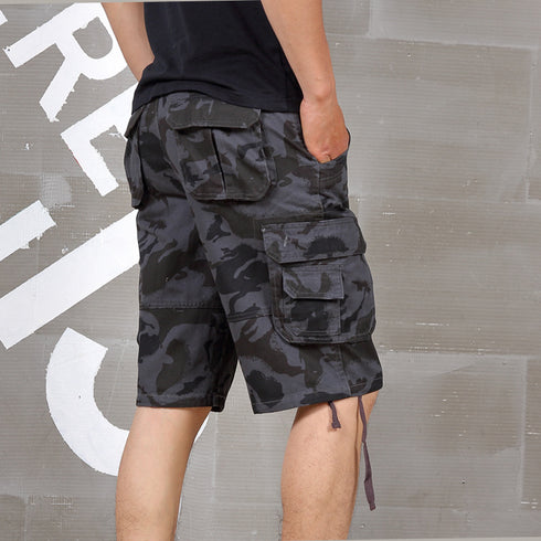 Casual Men's Camo Cargo Shorts with Multi-Pocket
