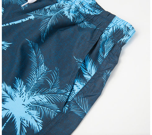 Casual Men's Quick Dry Printed Beach Shorts with Mesh Lining