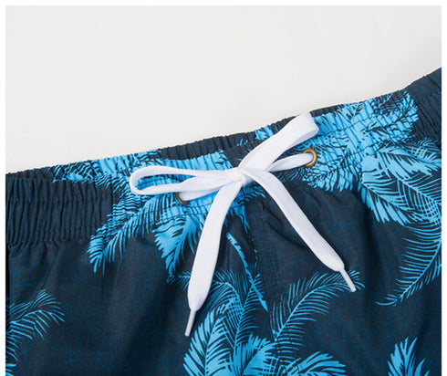 Casual Men's Quick Dry Printed Beach Shorts with Mesh Lining