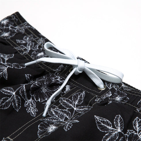 Casual Men's Quick Dry Printed Swim Trunks with Mesh Lining