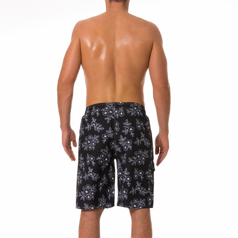 Casual Men's Quick Dry Printed Swim Trunks with Mesh Lining