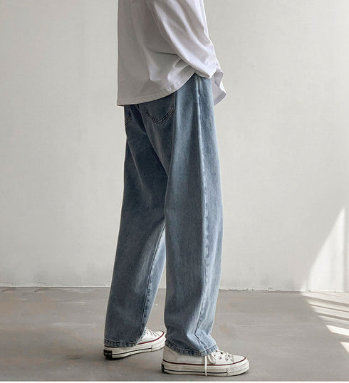 Casual Men's Straight Leg Fleece-Lined Denim Jeans