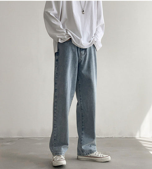 Casual Men's Straight Leg Fleece-Lined Denim Jeans