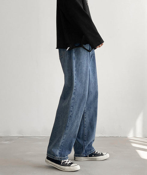Casual Men's Straight Leg Fleece-Lined Denim Jeans