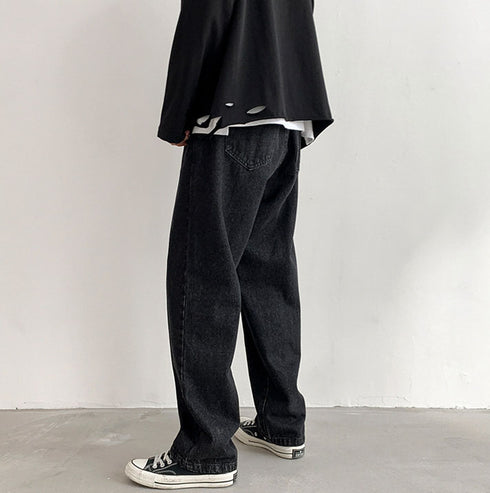 Casual Men's Straight Leg Fleece-Lined Denim Jeans