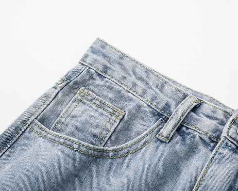 Casual Men's Straight Leg Fleece-Lined Denim Jeans