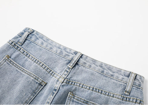 Casual Men's Straight Leg Fleece-Lined Denim Jeans