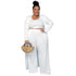 Casual Plus Size Women's Pure Color 3 Piece Lounge Set Suits