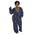 Casual Plus Size Women's V-neck Print Jumpsuits