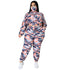 Casual Print Hooded Plus Size Women's Two Piece Outfits