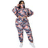 Casual Print Hooded Plus Size Women's Two Piece Outfits