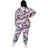 Casual Print Hooded Plus Size Women's Two Piece Outfits