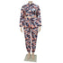 Casual Print Hooded Plus Size Women's Two Piece Outfits