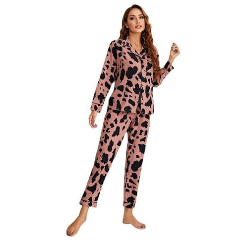 Casual Print Loose Sleepwear Women's Loungewear Pajama Sets