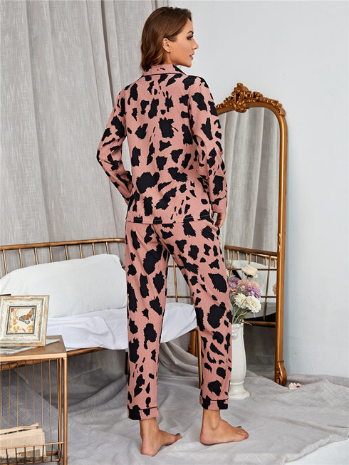 Casual Print Loose Sleepwear Women's Loungewear Pajama Sets