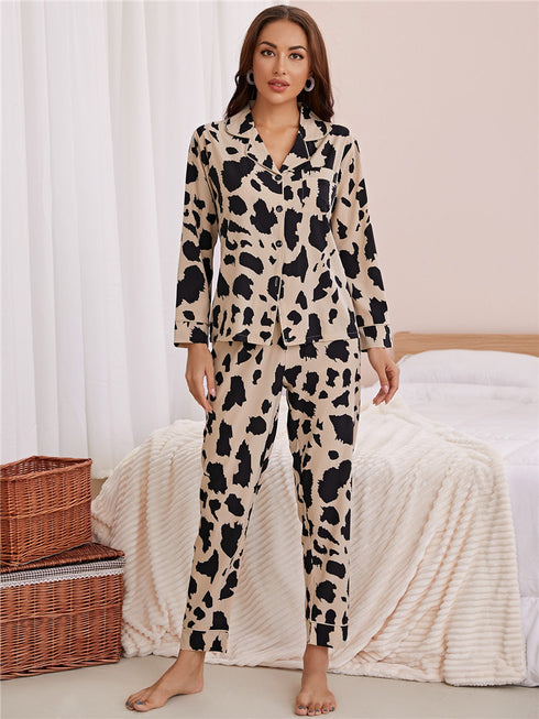 Casual Print Loose Sleepwear Women's Loungewear Pajama Sets