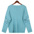 Casual Simple Loose Pullover V Neck Sweater Women's Knit Tops