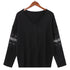 Casual Simple Loose Pullover V Neck Sweater Women's Knit Tops