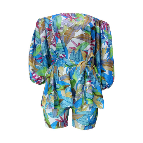 Casual Stylish Plus Size Women's Floral Two Piece Outfits