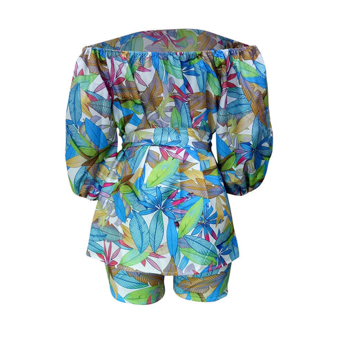 Casual Stylish Plus Size Women's Floral Two Piece Outfits