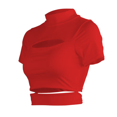 Casual Stylish Women's Short Sleeves Crop T-shirt