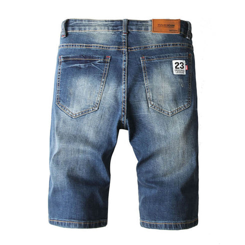 Casual Summer Loose Mid Waist Men's Ripped Jean Shorts