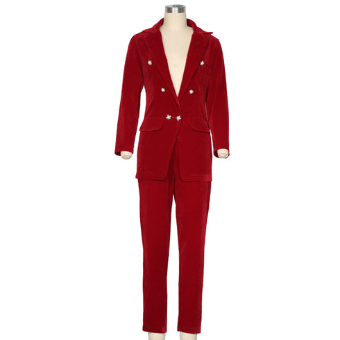 Casual Two Piece Outfits Women's Suit jacket Pants
