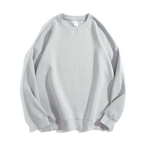 Plus Size Casual Unisex Lightweight Crewneck Sweatshirt for Logo Print