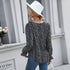 Casual Vintage Blouse Women's Leopard Round Collar Shirts