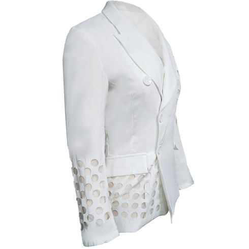 Casual Women's Hollow-carved Design Suit Jacket Coat