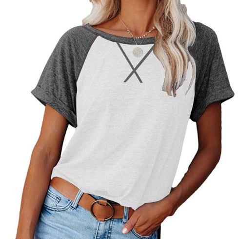 Casual Women's Individuality Color Matching T-shirt