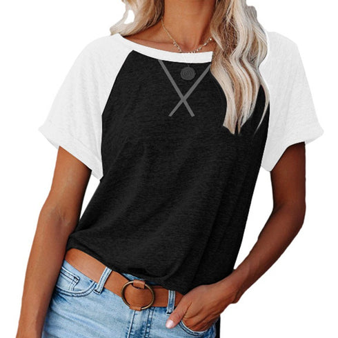 Casual Women's Individuality Color Matching T-shirt