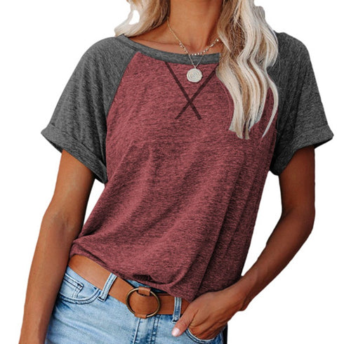 Casual Women's Individuality Color Matching T-shirt