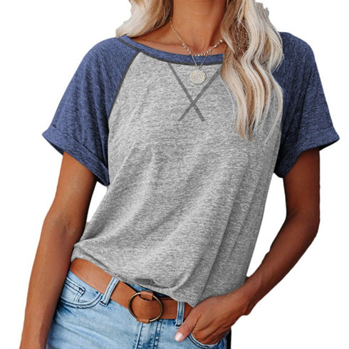 Casual Women's Individuality Color Matching T-shirt