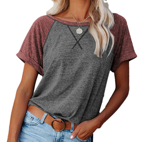 Casual Women's Individuality Color Matching T-shirt