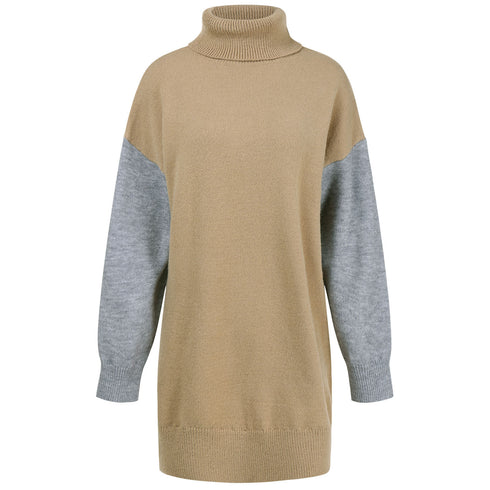 Casual Women's Loose Simple High Neck Knitted Dress