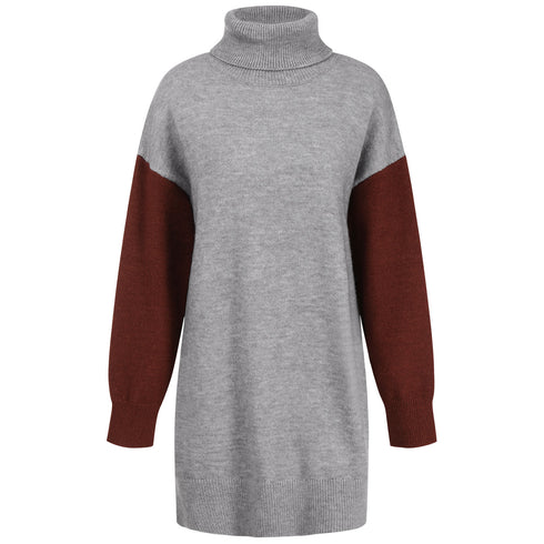 Casual Women's Loose Simple High Neck Knitted Dress