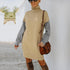 Casual Women's Loose Simple High Neck Knitted Dress