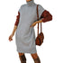Casual Women's Loose Simple High Neck Knitted Dress