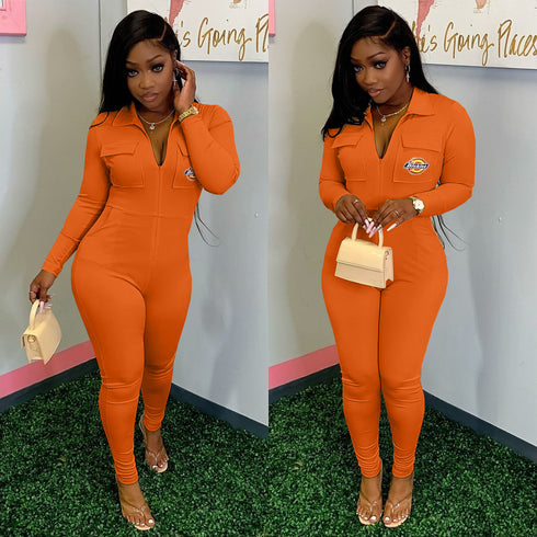 Casual Women's Matching Suits Pure Color Jumpsuits