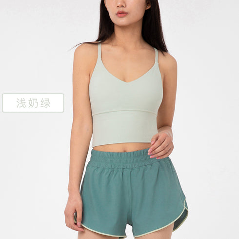 Casual Women's Sexy Spaghetti Strap Crop Yoga Tank