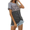 Casual Women's Short Sleeves Leopard Print Loose T-shirts