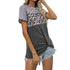 Casual Women's Short Sleeves Leopard Print Loose T-shirts