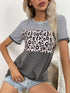 Casual Women's Short Sleeves Leopard Print Loose T-shirts