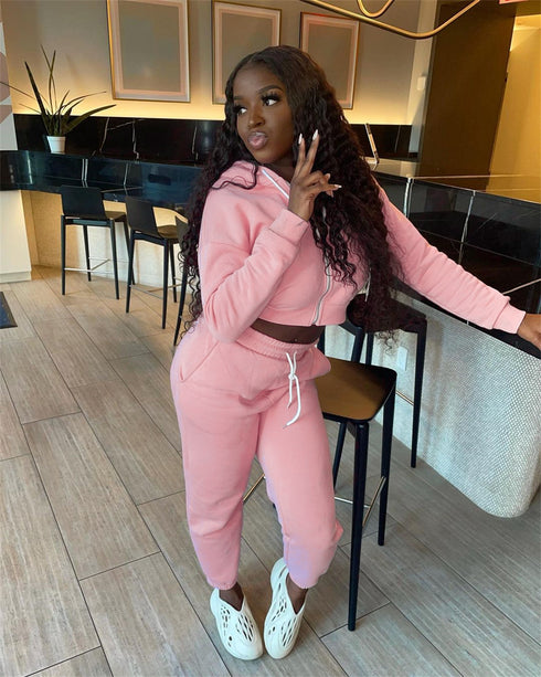 Casual Women's Sports Tops Pants Two Piece Outfits