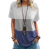 Casual Women's T-shirt Round Collar Short Sleeves Loose Top
